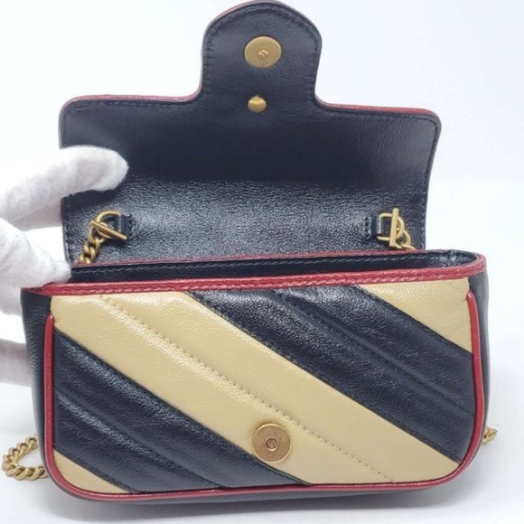 Gucci Super Mini Bicolor Marmont Crossbody Bag - Picture 6 of 12